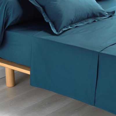 DOUCEUR D INTERIEUR Douceur d'int&eacute;rieur drap plat 1 personne 180 x 290 cm percale uni percaline bleu