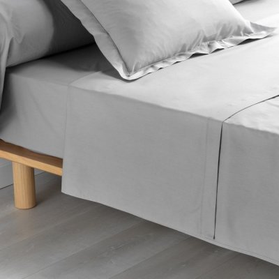 DOUCEUR D INTERIEUR Douceur d'int&eacute;rieur drap plat 1 personne 180 x 290 cm percale uni percaline gris