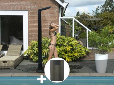 UBBINK Douche solaire 35 L Solaris Premium LED + Plancher solaire Anthracite - 