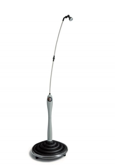 GF Douche solaire courb&eacute;e en aluminium Sunny grise, 8 l 