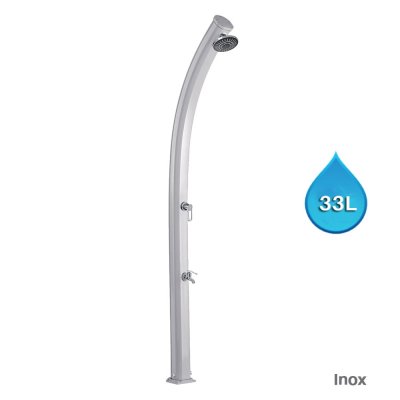 POOLEX Douche solaire en aluminium avec rince pieds FORMIDRA Jolly 33L inox