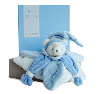 DOUDOU ET COMPAGNIE  - Doudou Plat Ours Collector - Bleu - DC2921