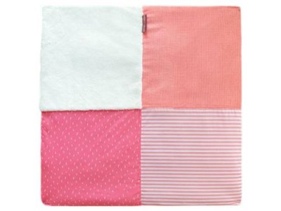 DOUDOU ET COMPAGNIE  - TAPIDOU MOSAIQUE corail/blanc -