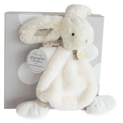 DOUDOU ET COMPAGNIE Doudou lapin bonbon taupe - taille 26 cm