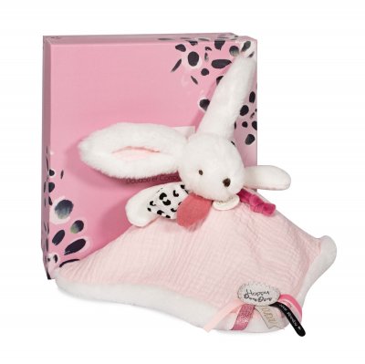 DOUDOU ET COMPAGNIE Doudou pompon  Happy blush Rose 