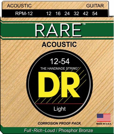DR STRINGS DR String RPM-12 Rare Jeu de cordes pour guitare acoustique