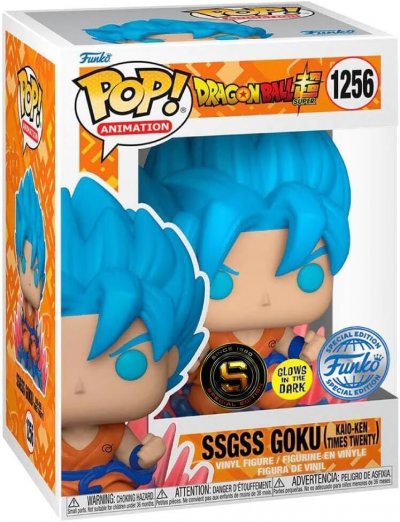 FUNKO Dragon Ball Super - Figurine POP! SSGSS Goku (Kaio-Ken Times Twenty)(GW) 9 cm 
