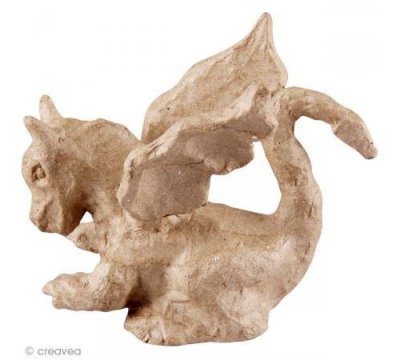  Dragon en papier m&acirc;ch&eacute; - 10 cm - D&eacute;copatch - couleur variant