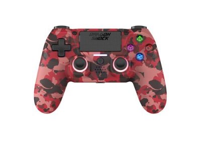 FIB RMS BE Dragonshock - Mizar Bt - Manette Sans Fil Rouge Camouflage Pour Ps4, Pc Et Mobile