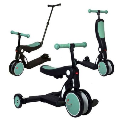 LOOPING Draisienne Evolutive  Scootizz - Vert Amande + Barre de Pouss&eacute;e