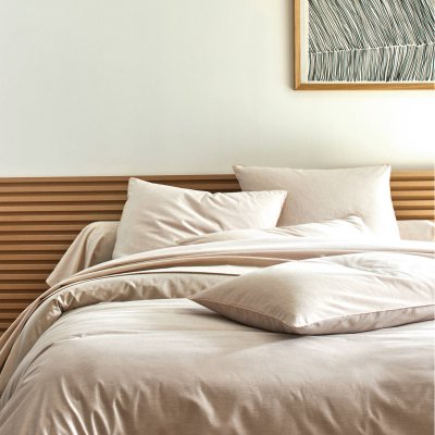 BLANC DES VOSGES Drap coton bio et recyl&eacute; Ressources  280 x 320 cm Lin