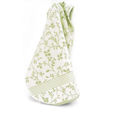 LINNEA Drap De Bain 100x150 Cm Vintage Floral Vert 550 G/M2