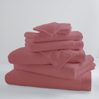 TRADILINGE Drap De Bain Uni et Color&eacute; - Rose - 100 x 150 cm