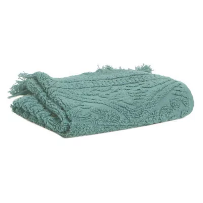 VIVARAISE Drap de douche en coton vert de gris 70 x 140
