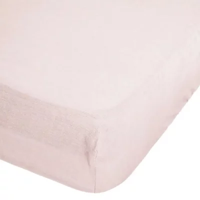 ATMOSPHERA Drap housse 100 % lin B30 rose140x190