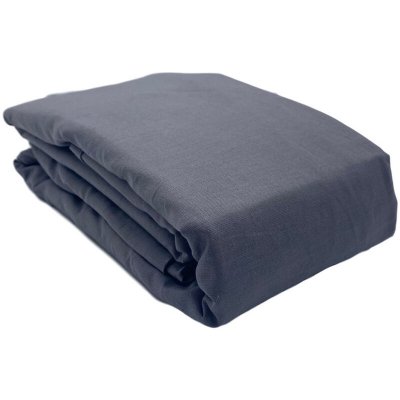AC DECO Drap Housse 160x200 cm Coton bio Gris Fonc&eacute; hauteur bonnet 30