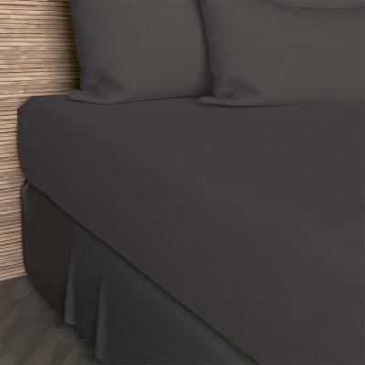 SOLEIL D OCRE Drap housse 160x200 cm en coton 57 Fils SOLEIL D'OCRE anthracite