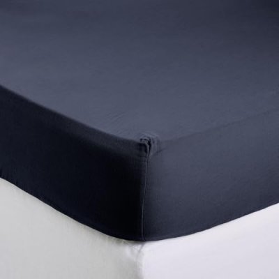 MADURA Drap Housse 160x200 cm  Encre bleue - lou - Encre bleue