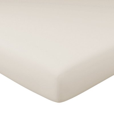 BECQUET Drap-housse 160x200 en satin de coton beige