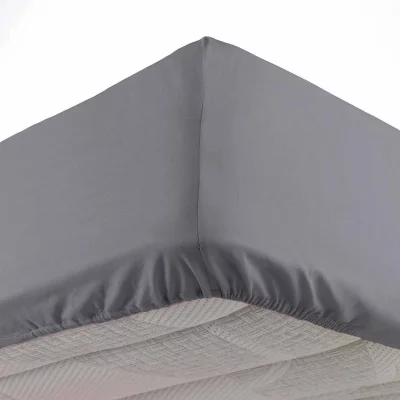 OSCAR DRAP HOUSSE 2 PERSONNES 140 x 190 CM MICROFIBRE UNIE  ANTHRACITE