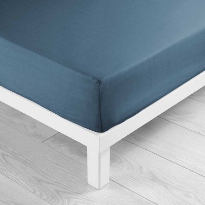 DOUCEUR D INTERIEUR Drap Housse - 90 X 190 Cm - Grand Bonnet - 57 Fils - Uni - Vert Canard