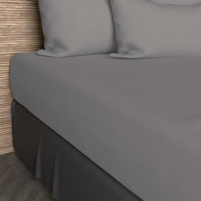 SOLEIL D OCRE Drap housse 90x190 cm en coton 57 Fils Soleil D'ocre gris - Gris