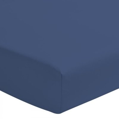 HOME LINGE PASSION Drap housse color&eacute; 100% coton - Bonnet 25cm - Bleu - 160x200 cm - Bleu