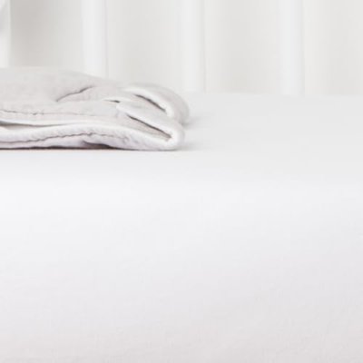 KADOLIS Drap Housse Coton Bio Jersey Pour Lit B&eacute;b&eacute; Blanc