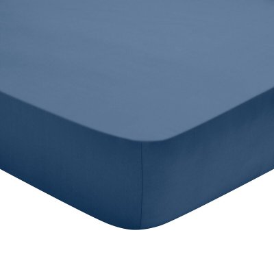 DODO Drap Housse Coton Bleu 160x200 cm - 