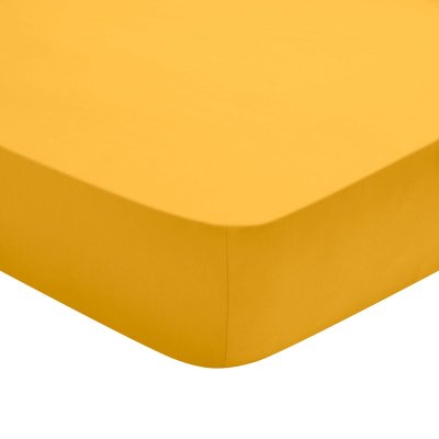 DODO Drap Housse Coton Jaune 160x200 cm - 