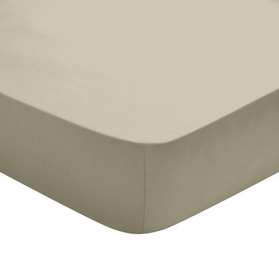 DODO Drap Housse Coton Marron Glac&eacute; 160x200 cm - 