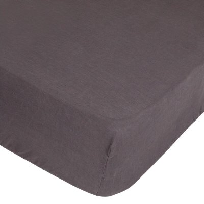 ATMOSPHERA Drap housse en 100%lin - GRIS ARDOISE - 200 x 160 cm