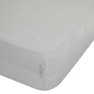 ATMOSPHERA Drap housse en lin ""adorable"" 160x200cm vert c&eacute;ladon