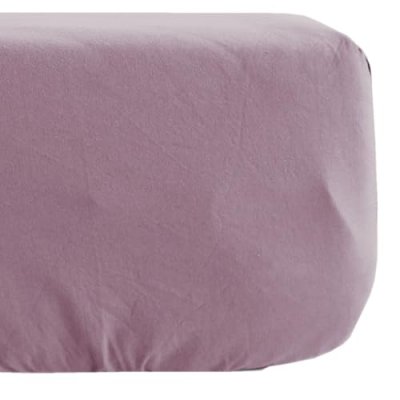 VENT DU SUD Drap housse en percale de coton - manoir - 160 x 200 cm - prune