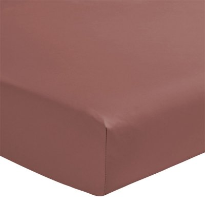 ESSIX Drap-housse en percale de coton PREMIERE Bois de rose 120x190cm