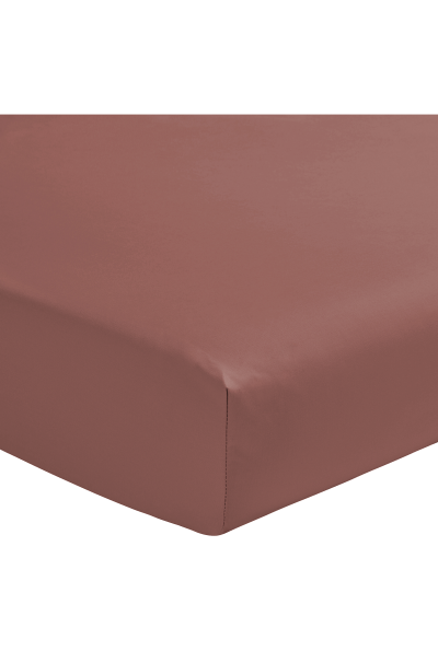ESSIX Drap-housse en percale de coton PREMIERE Bois de rose 160x200cm