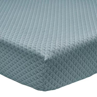 ORIGIN Drap housse imprim&eacute; en bambou vert &eacute;meraude 140x190