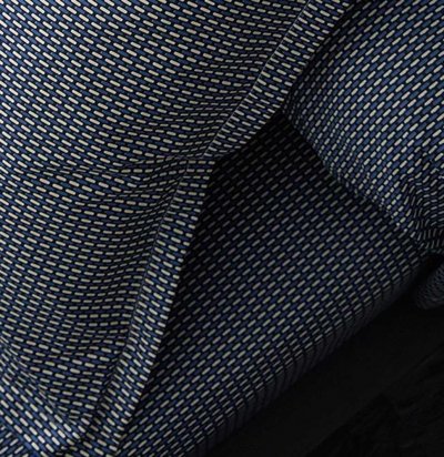 TRADILINGE Drap Housse Imprim&eacute; en Satin de Coton - Bleu Gris - 160 x 200 bt 30 cm