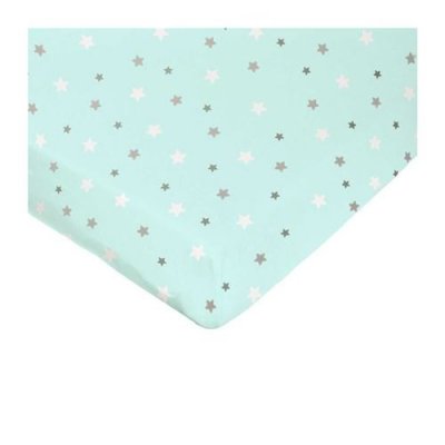 GENERIQUE Drap housse imprim&eacute; &eacute;toiles multicolores - Aqua - 60 x 120 cm
