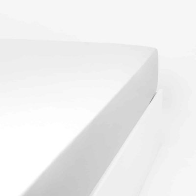 LINANDELLE Drap Housse Jersey Extensible En Coton Blanc 120x190 Cm