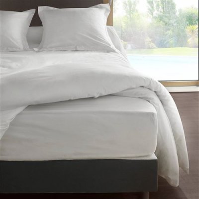 LABELLISM Drap housse percale M&eacute;line 2 LABELISSIM - Blanc - 90 x 190 cm