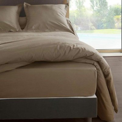 LABELLISM Drap housse percale M&eacute;line 2 LABELISSIM - Loutre - 90 x 190 cm