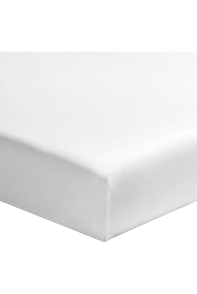 ESSIX Drap housse percale Royal , matelas &eacute;pais - Blanc - 90 x 190 cm