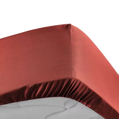 DOUCEUR D INTERIEUR Drap housse ""percaline"" 180x200cm terracotta