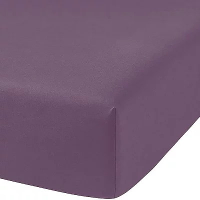 TODAY Drap housse Privacy 100% coton 57 fils  90 x 190 cm violet figue