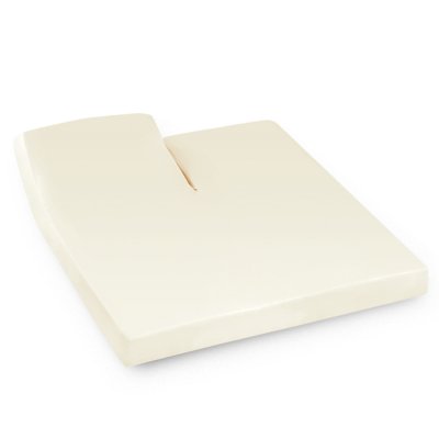 LINNEA Drap housse relaxation uni 2x100x200 cm coton alto cr&egrave;me tr t&ecirc;te relevable
