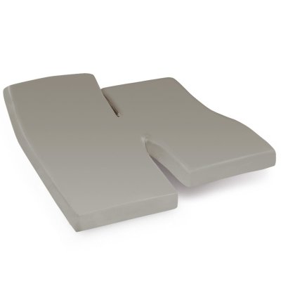 LINNEA Drap housse relaxation uni 2x80x210 cm 100% coton ALTO Chamois - TPR T&ecirc;te et pied relevable