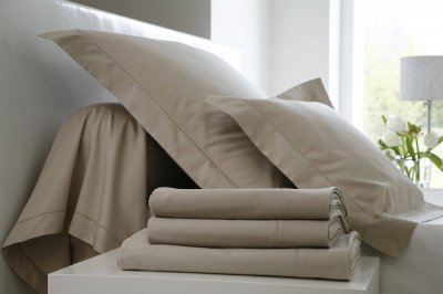 BLANC DES VOSGES Drap housse Satin  160 x 200 cm Chanvre