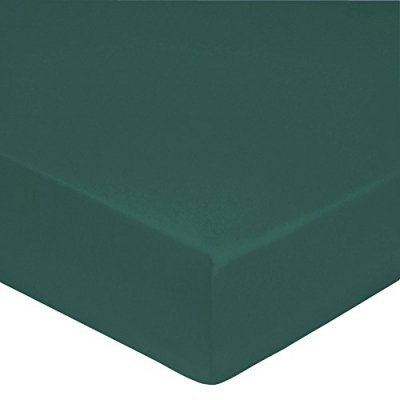 BLANC DES VOSGES Drap housse satin Palmeraie , Bleu 140 x 190 cm