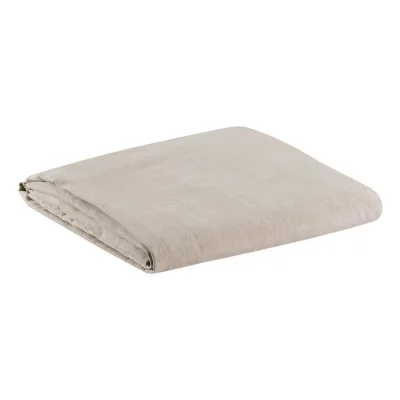 VIVARAISE Drap Housse Stonewashed Zeff Naturel 140 Lin
